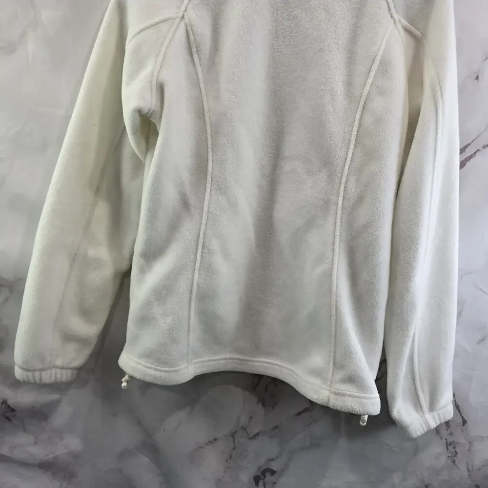 Columbia Jacket Womens Small White Full Zip Fleece Steens Mountain